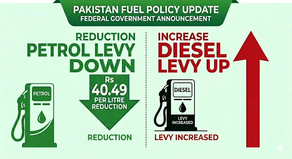 Pakistan Reduces Petrol Levy by Rs40.49 Per Litre, Increases Diesel Levy