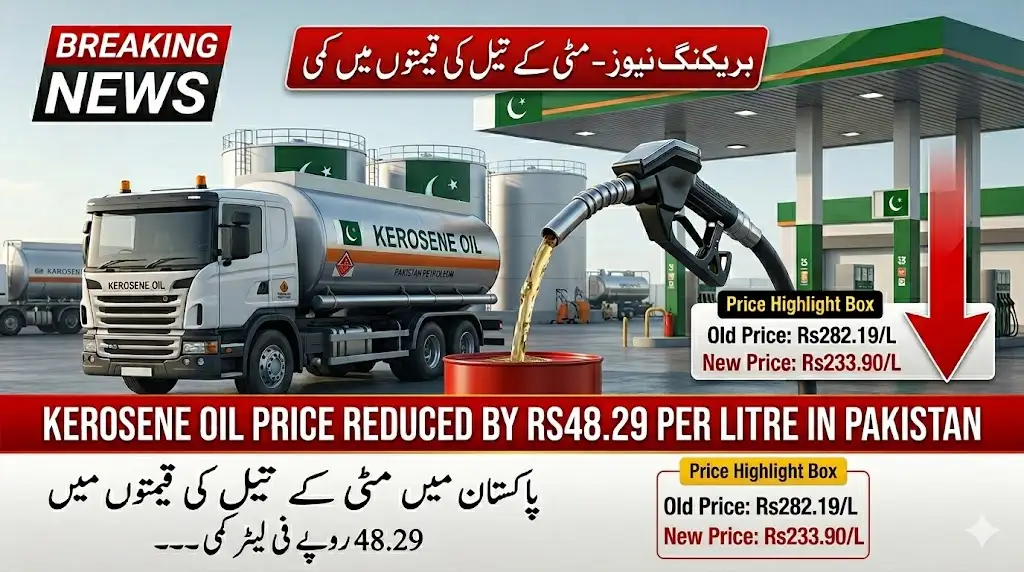 Kerosene Oil Price Reduced by Rs48.29 Per Litre in Pakistan